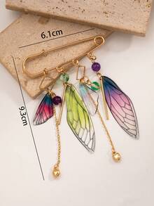 1 chiếc trâm cài áo hình cánh chim nhiều màu sắc sáng tạo, trang sức thời trang dành cho nữ, thích hợp để đeo hàng ngày - Nhiều màu - Xem 4