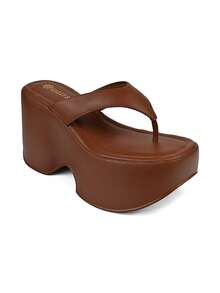 Comfortable Platform Wedge Clog Women's Wedge Sandal High Heel Lightweight 3656 KALLYS - 咖啡棕 - 查看 3