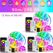 HBOWMDJIA 16ft-300ft Long Strip Light With APP Control And Remote Control, That Sync To Music, Adjustable Speed And Brightness, Color Changing LED Lights For Bedroom, Living Room, Family And Friends Reunion, TV Backlight, Halloween Atmosphere Creation And Christmas Party