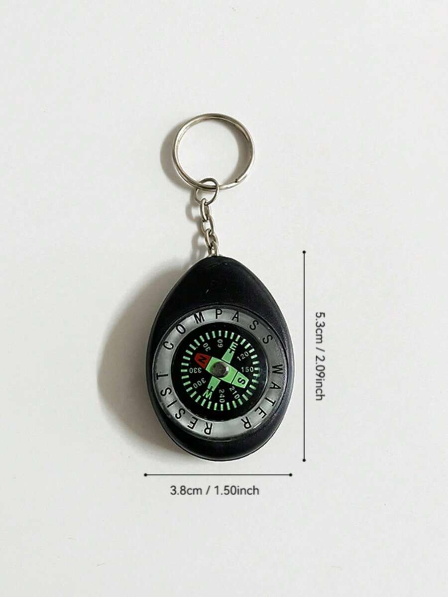 1 pieza Brújula mini portátil con llavero para mochila - Brújula compendio para exteriores con diseño en forma de esfera