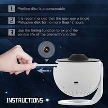 PORIYA 13IN1 Galaxy Projector Night Light 360° Rotating Starry Sky W/ Nebula & Moon Discs 12.5m² Coverage USB Powered - 白色 - 查看 8