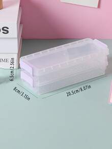 1Pc Transparent Double Layer Stationery Box For Desktop Storage Of Student Learning Supplies School Simple Multifunctional Large Capacity Versatile Personalized Waterproof, Dustproof