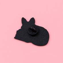 狐狸珐琅别针 翻领别针 背包上的徽章 女士胸针 衣服礼物 珠宝 时尚配饰 - 黑色 - 查看 5