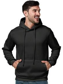Mens Casual Long Sleeve Drawstring Athletic Hooded Pullover Sweatshirt With Pockets, Fashionable - 紫色 - 查看 4
