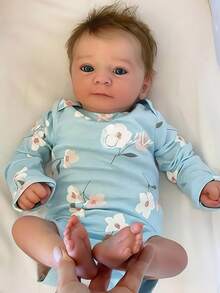 16 Inch Lifelike Reborn Baby Doll - 40cm Soft Cloth Body Newborn Lifelike Baby Doll - Birthday Gift / Christmas Gift For Children Over 3 Years Old - Multicolor - View 1