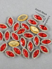 50 piezas/paquete, 11*20mm Flores de Girasol de Rhinestones, Flores de Rhinestones de Doble Capa, Rhinestones Multicolor para Ropa DIY, Vestido de Novia, Zapatos, Bolsos