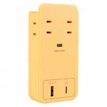 Stylish Wall-Mounted Power Strip With USB Type-C And Fast Charging, Direct Plug-In Storage, Wall-Mounted Safety, Lightning Protection, And Smartphone Stand. Includes 4 AC And 2 USB Ports. Available In 6 Colors. (Xr-Tp01)