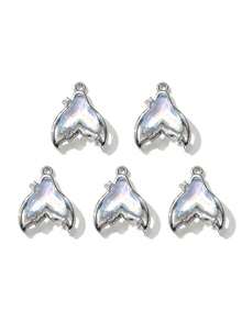 10/20pcs Random Blue Tone Ocean Colored Rhinestone Cross & Heart Shaped Pendant DIY Necklace Bracelet Jewelry Gift For Women