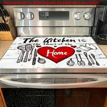 1pc 2D Flat Butterflies And Heart Stove Cover Protector | Inspirational Kitchen Decor For Countertops, Dining Room, Living Room Settings - Phong cách 6 - Xem 1