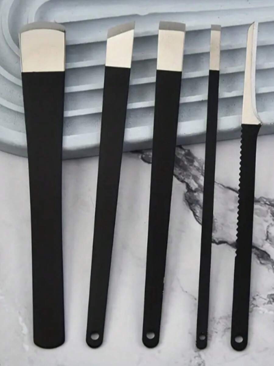 Set de 5 piezas de pedicura de acero inoxidable premium - Incluye removedor de callosidades, cortaúñas para uñas encarnadas, empujador de cutículas y lima de uñas, para pies suaves