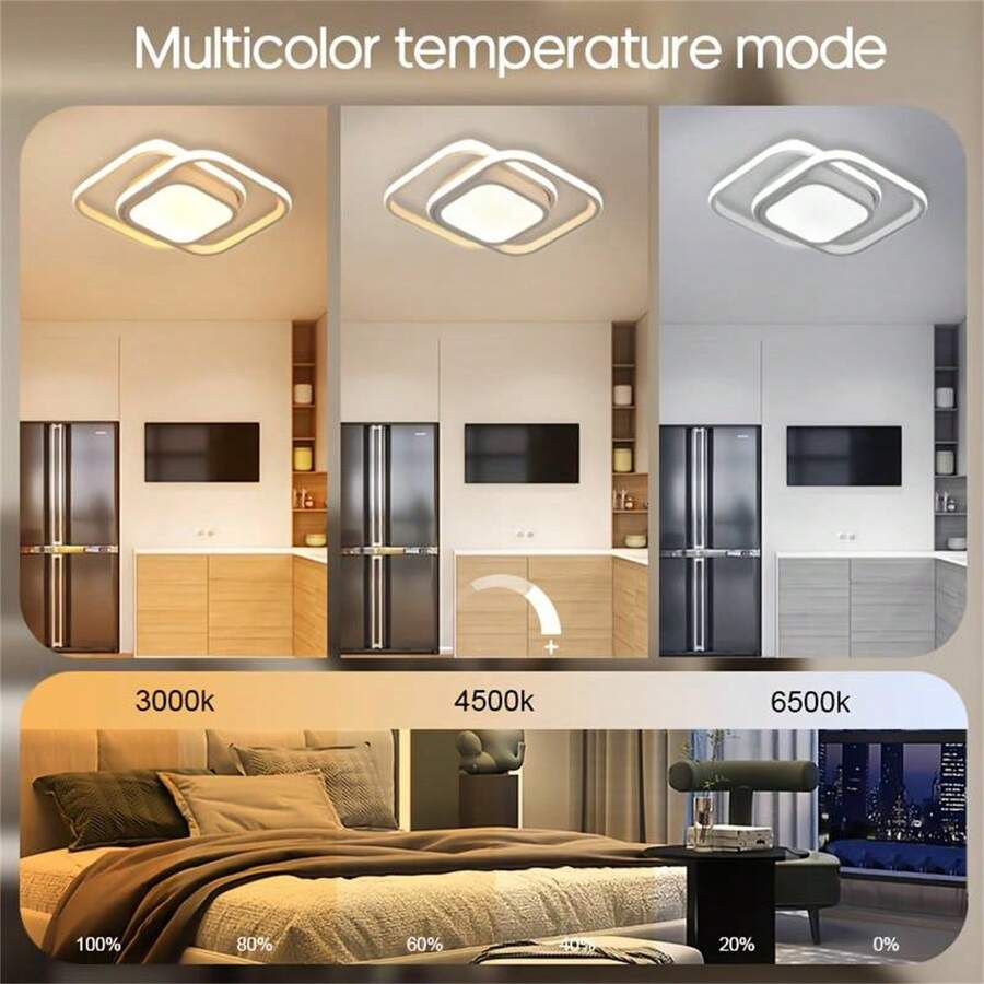1pc Indoor Ceiling Light, Double-Sided Flush Mount Light, 3000K-6000K Color Temperature, Suitable For Hallway, Staircase, Porch, Terrace, Living Room, Kitchen