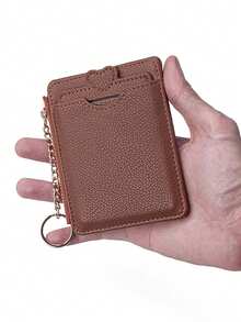 Detachable Candy Color Minimalist Card Holder, Creative Keychain Coin Purse, Ultra-Thin Portable Coin Storage Bag, Boy's Girl's Multi-Slot ID Card Holder - Multiple Colors Available - Multicolor - View 1
