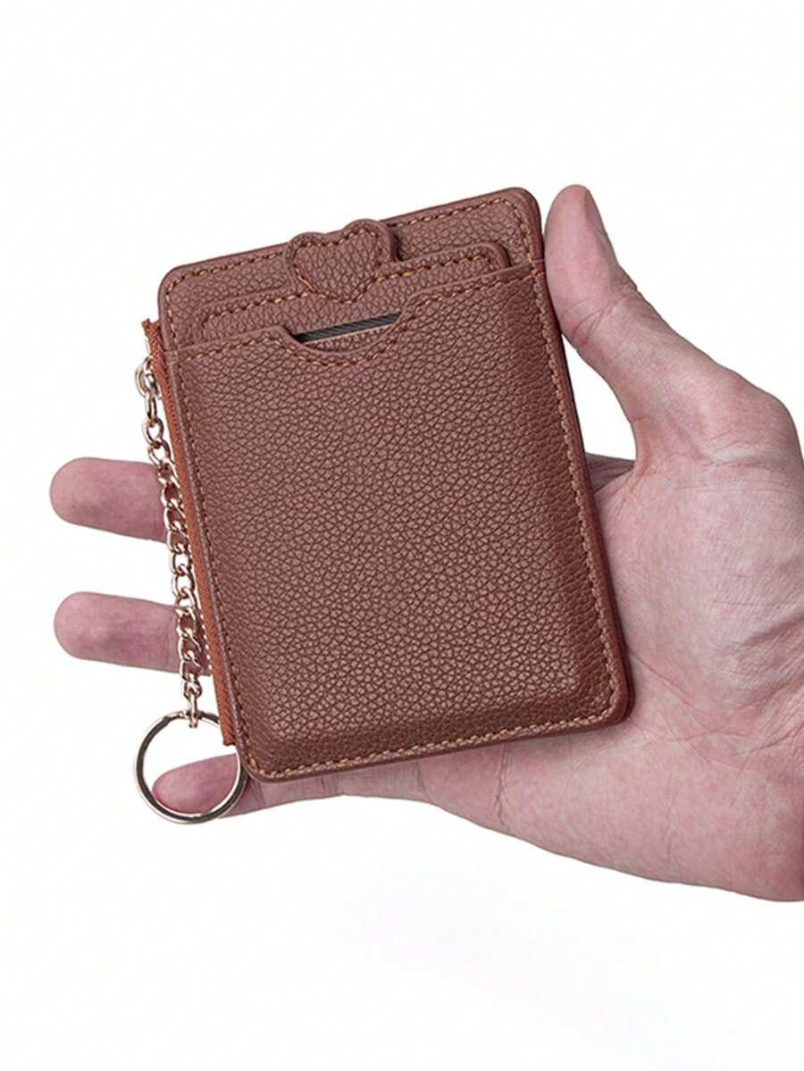 Detachable Candy Color Minimalist Card Holder, Creative Keychain Coin Purse, Ultra-Thin Portable Coin Storage Bag, Boy's Girl's Multi-Slot ID Card Holder - Multiple Colors Available - Multicolor - View 1