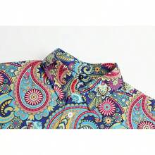 70s Outfits For Men Long Sleeve Casual Button Down 70s Disco Retro Paisley Shirt 70s Floral Vintage Hip Hop Shirts-20256688 - 顏色---3 - 查看 5