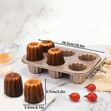 4/6/9/12 Pcs Non-Stick Angel Food Cake Baking Pan, Suitable For Commercial, Home, Daily, Birthday, Wedding, Cake Mold, Oven Use - Rose Gold - View 16