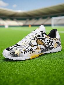 青少年足球鞋，新款轻便、防滑、耐用的钉鞋足球鞋，足球训练鞋 - 白色 - 查看 6