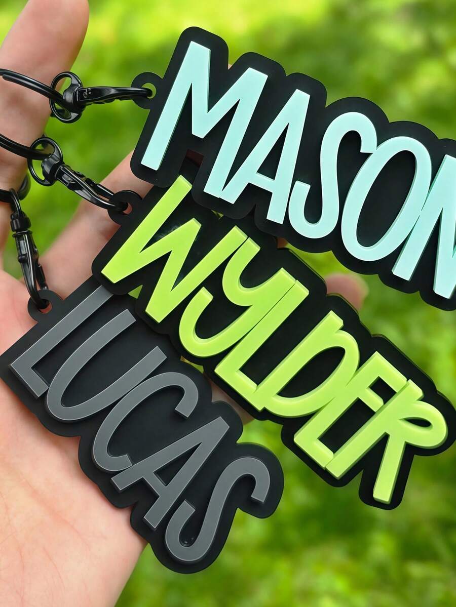 Custom Backpack Keychain Name Tag, Personalized Acrylic Name Keychain, Customized Acrylic Name Tag, Fashionable, Colorful, Cute, Simple, Kawaii, Unique Personalized Customized Gifts, Suitable As Christmas Gifts, Valentine's Day Gifts, DIY Customized Birthday Gifts, Anniversary Gifts, Couple Gifts, Mother's Day Gifts, Wedding Gifts, Bridesmaid Gifts, Party Gifts, New Year Gifts, Best Friend Gifts - Multicolor - View 1