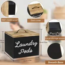 1 pieza Elegante soporte de madera para cápsulas de lavandería, contenedor de cápsulas de lavandería y organización del cuarto de lavado, soporte para cápsulas del lavavajillas para cápsulas de lavandería, suavizante y hojas de secadora, decoración estilo granja