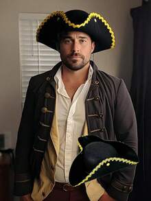 1pc Vintage Pirate Hat, Triangular Pirate Hat, Suitable For Decorating Various Parties, Top Hat, Movie Costume Hat, Clown Hat, Irish Dance Costume, Etc.