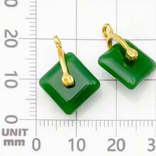 5/25 件中国风古法金油滴吊坠小仿玉绿福袋形状饰品手工 DIY 项链小吊坠首饰配件 - 綠色 - 查看 9