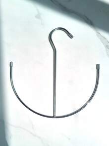 1pc U-Shaped Multi-Functional Belt Hanger Rack, Stainless Steel Solid Metal Coated Organizer For Belts, Ties, Scarves