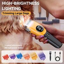1 Pc, Professional Dog Hair Clipper Rechargeable Pet Trimmer Cat Shaver Pet Low Noise Grooming Clipper Different Card Combs For Precise Grooming & Styling, Daily Use