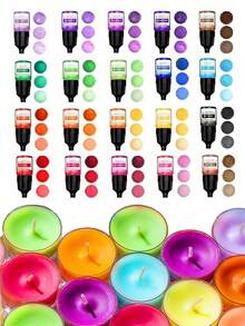 1套/10色/20色蜡烛染料液体着色剂DIY珠宝制作蜡烛制作染料颜料50ml/100ml，万圣节DIY蜡烛染料液体着色剂DIY珠宝制作蜡烛制作染料颜料（链接包含颜色5ml/10ml规格）