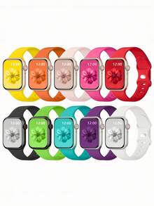10条防水表带，兼容 38mm、40mm、41mm、42mm、44mm、45mm、46mm、49mm，男女通用；柔软硅胶运动表带，兼容 Series 10、SE、9、8、7、6、5、4、3、Ultra；时尚健身必备礼品套装 - 彩色 - 查看 13