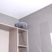 Hershii - Plumero de microfibra con barra de extensión herramienta de limpieza para el hogar con cabeza flexible y largo para ventilador de techo alto, pared, muebles, persianas, coche, longitud - Cabezal de repuesto pequeño+1 - Ver 7