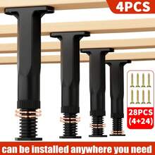 [Heavy-Duty   Adjustable] 4pcs Heavy-Duty Adjustable Bed Frame Support Legs   Versatile Furniture Center Board, Durable Plastic, Enhanced Grip   Suitable For Beds, Sofas, Dressers, Home Renovation Furniture Feet Pads (5.31"-8.66") - màu đen - Xem 9