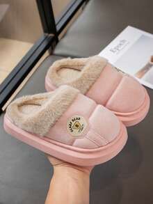 Kids Winter New Plush Thickened Slippers, Girls/Boys Indoor Non-Slip Warm House Slippers