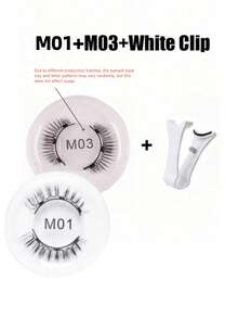 1对磁性假睫毛套装，可重复使用，无需胶水，日式假睫毛，自然纤长蓬松，貂毛柔软，眼部化妆工具，适合美容旅行