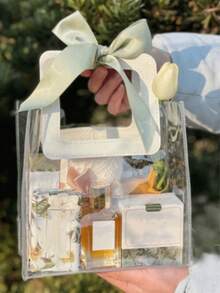 1 件厚透明 PVC 礼品袋，婚礼礼品 Candyx 手提包，礼品纪念品袋 - 透明 - 查看 5