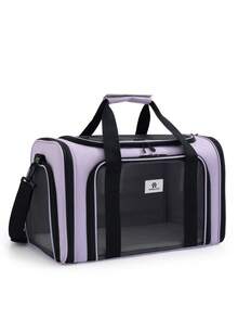 1pc New Portable Pet Carrier Bag For Dogs Cats Puppies, Airline Approved Travel Pet Carrier With Breathable Mesh Windows, Soft Sided Foldable Dog Cat Travel Bag, Large Capacity Pet Tote With Zipper, Adjustable Shoulder Strap And Handles, Lightweight Comfortable Puppy Carrier For Small Medium Pets