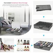 1pc - Large Capacity Bed Bottom Shoe Storage Box Transparent Packaging Storage Box Foldable Non-Woven Fabric Grid Storage Shoe Box With Lid Foldable Dustproof Storage Shoe Box - Multicolor - View 4