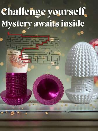 2/1个神秘积木拼图盒，创意迷宫礼盒，冬季现金礼物积木盒，适合复活节、生日、年末囤货，独特的派对礼品盒，复活节礼物