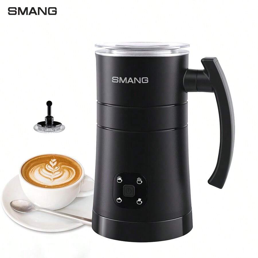 Smang 1 件装奶泡器四合一电动牛奶蒸汽机 12 盎司/350 毫升大容量电动牛奶蒸汽机用于冷热奶泡 - 牛奶加热器适用于拿铁 - 卡布奇诺 - 玛奇朵 - 热巧克力 - 英規插(220-240V) - 查看 1