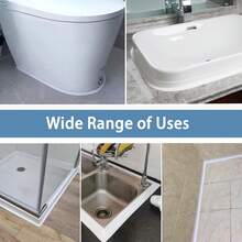 White Caulk Tape 1.5 Inch X 10.5 Ft, Self-Adhesive Waterproof Seal Strip For Bathroom, Kitchen Sink, Bathtub Joints. Peel And Stick No Tools Needed, Mold Resistant Gap Seal For Shower & Countertop. 1-Piece - 白色 - 查看 7