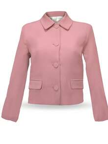 SACO CLASICO FORMAL BOTONES FORRADOS CUELLO CAMISERO - Rosa coral - Ver 3