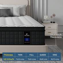 Twin, Full, Queen, King Size Mattress,8inch/10 Inch 12 Inch Hybrid Full Mattress In A Box With Memory Foam & Individual Pocket Spring For Edge Support,Medium Firm
