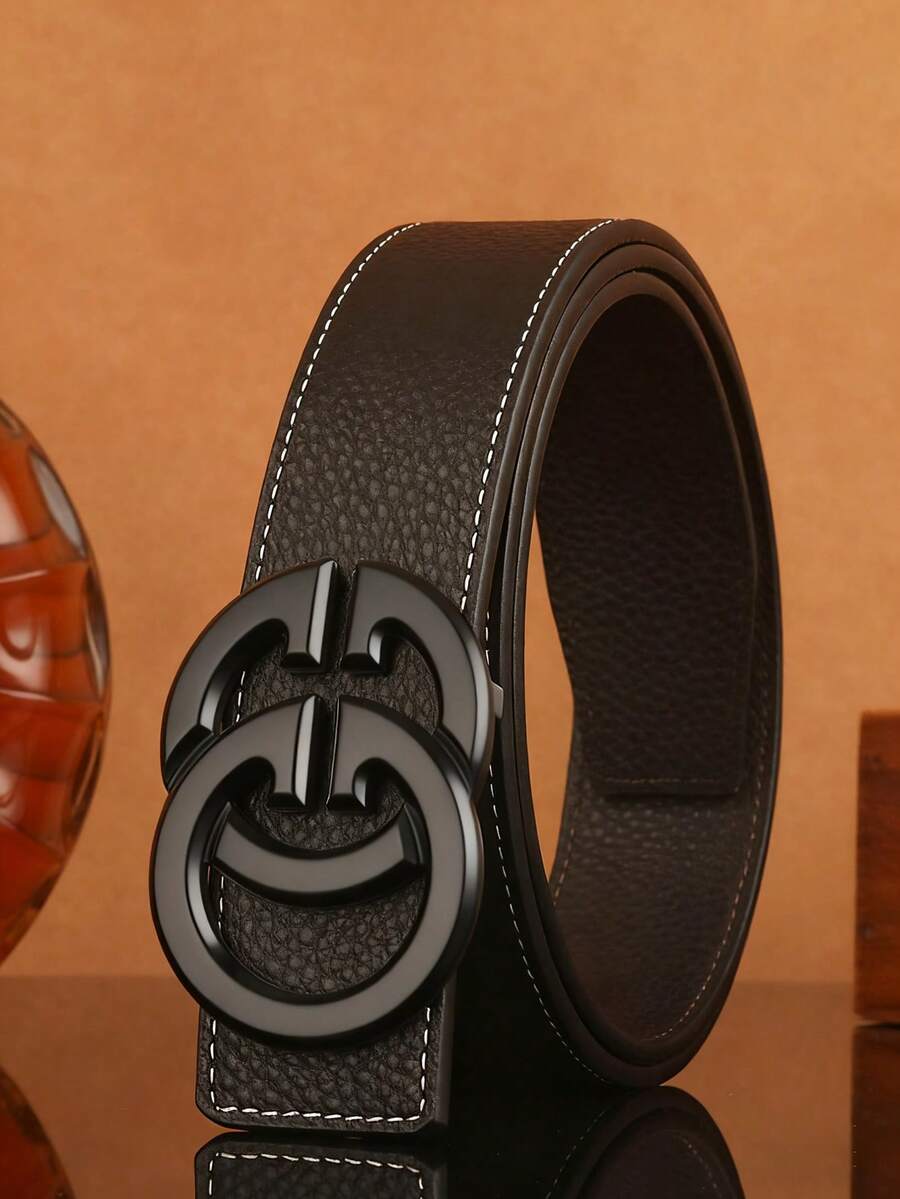 1 Pieza Cinturón ajustable de hombre con hebilla de aleación con letra. Este cinturón es una opción de alta gama cuidadosamente seleccionada para hombres, que combina el estilo empresarial y la moda. Es duradero, con una longitud de 120 cm, adecuado para uso diario y ocasiones de fiesta. Como cinturón de vaqueros, es un regalo ideal para novios, padres y amigos. - Multicolor - Ver 1