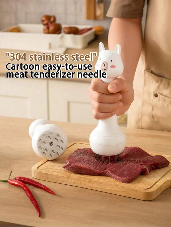 1pc Meat Tenderizer, Stainless Steel Meat Pounder For Pork Chops, Chicken Breasts, Chicken Wings