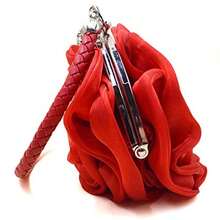 Rose Shape Women's Evening Bag Clutch Handbag CLARA Women Rose Flower Clutch Purse Satin Handbag Wedding Evening Party Bag Novelty Gifts Valentines - 酒紅色 - 查看 6