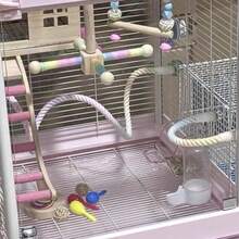 1pc/ Birdcage, Rotating Climbing Stand, Black Phoenix, Peony, Tiger Skin Parrot, Climbing Swing Toy, Cotton Rope Stand, Birdcage, Decorative Items, Length Optional