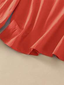 Women's Embroidered Loose Retro Long Sleeve Blouse Top, Suitable For Autumn - Red - View 8