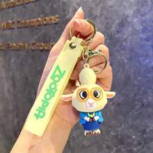 卡哇伊尼克·王尔德钥匙扣朱迪·霍普斯可爱娃娃背包吊坠动漫卡通钥匙扣节日礼物，女孩。派对装饰、生日礼物、各种节日礼物 - 赠送朋友或伴侣的完美选择。 - 彩色 - 查看 7