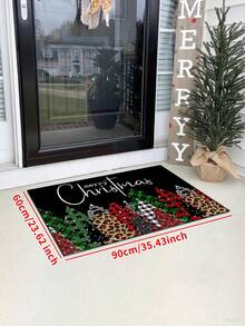 1pc Christmas Rug, Christmas Element Carpet, Anti-Slip Festival Door Mat, Soft, Comfortable, Easy To Clean, Home Decor Suitable For Bedrooms, Living Rooms, Dining Rooms, Bathroom Entrances, Laundry Rooms - Multicolor - View 15
