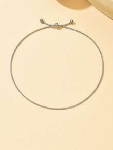 1pc Fashionable Drawstring Stainless Steel Anklet, Minimalist Versatile Foot Jewelry Suitable For All Occasions