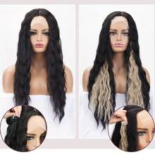Clip In Hair Extensions,6PCS Hair Extensions Long Mermaid Waves Wavy Synthetic Clip On Hairpiece For Women 24 Inch Light Brown With Blonde Highlights - Blonde Brown 6H613 - View 4