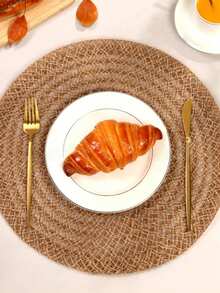 1/4/6/12 pezzi Tovagliette rotonde in stile bohémien da 15 pollici in lino intrecciato, adatte per decorazioni tavola per feste, compleanni, all'aperto in stile rustico, adatte per tutte le stagioni